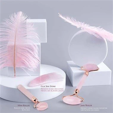 Rose Quartz archenger Gua Sha -val és szemhengerrel